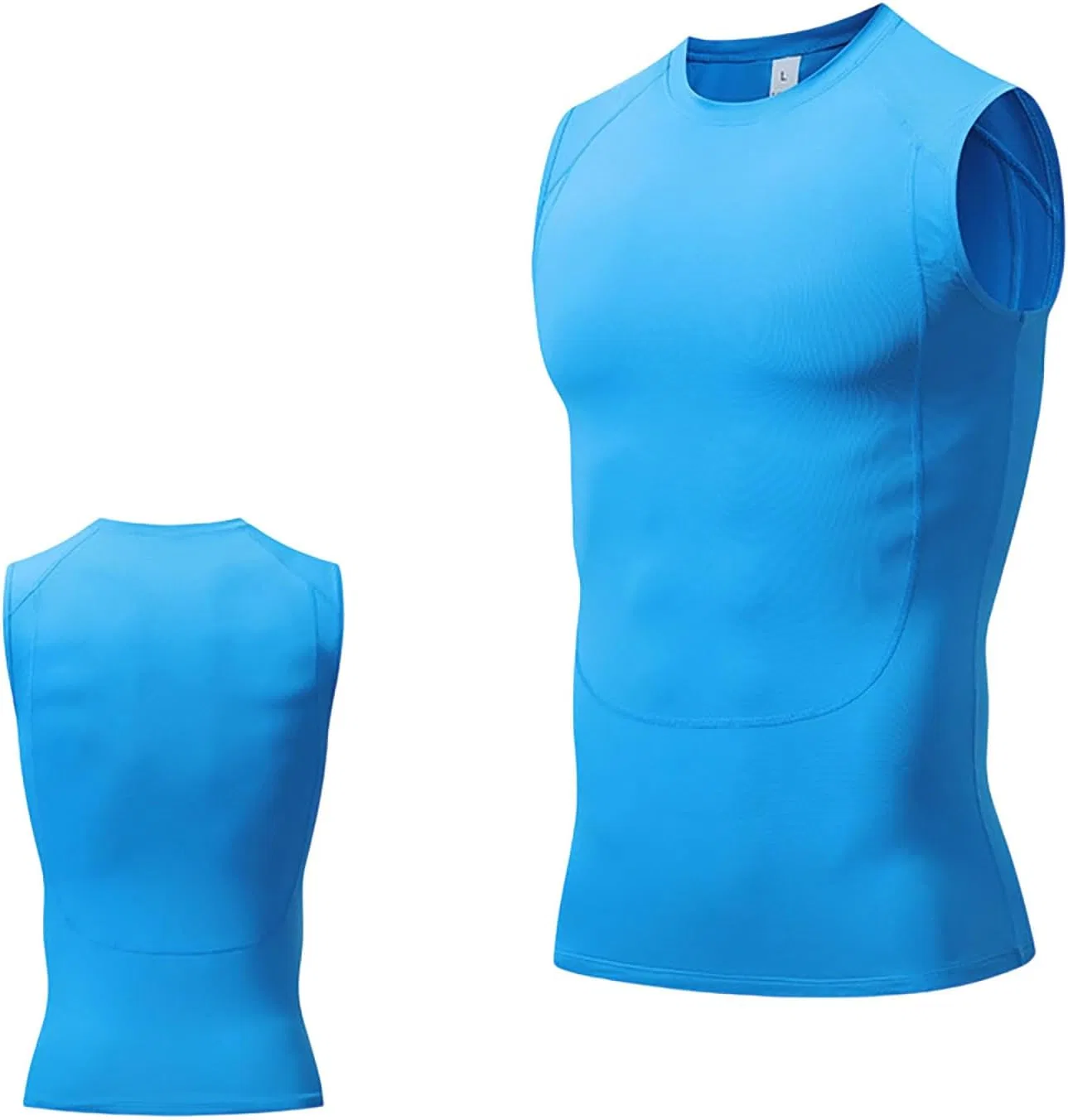 Мужской компрессионный топ без рукавов, Generic, #B09-blue