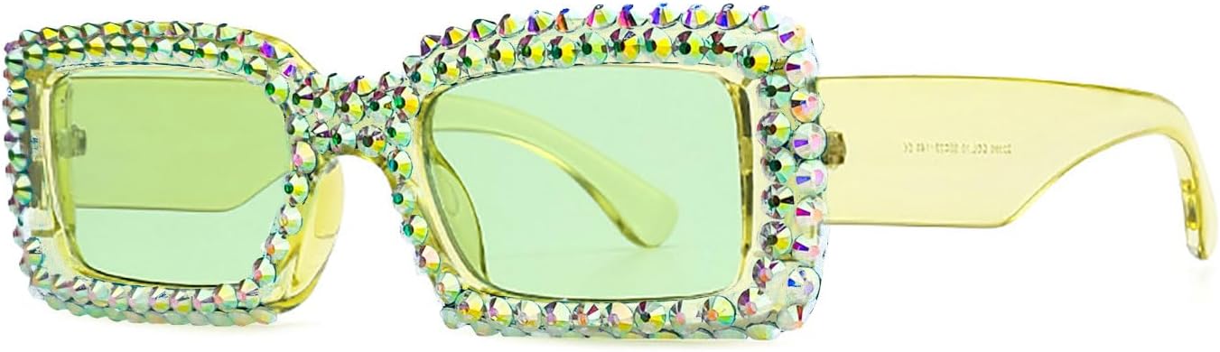 

Солнцезащитные очки Laureles/Квадратные солнцезащитные очки для путешествий, маленькие прямоугольные солнцезащитные очки для мужчин и женщин, винтажные, ретро, ​​конфетные цвета, солнцезащитные очки, Light Green/Rhinestone