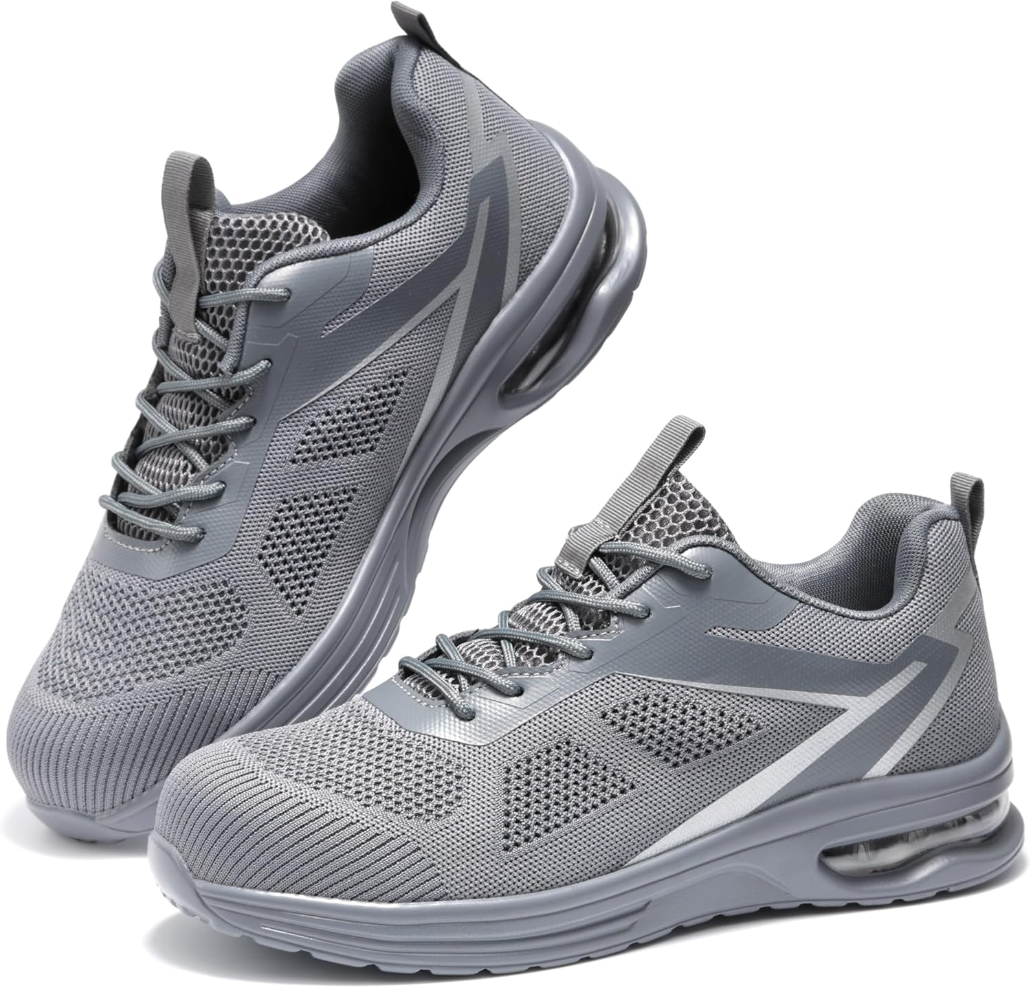 

Мужские ботинки Furuian с композитным носком, легкие защитные туфли, дышащие кроссовки с композитным носком для мужчин, удобные и прочные защитные кроссовки, серый