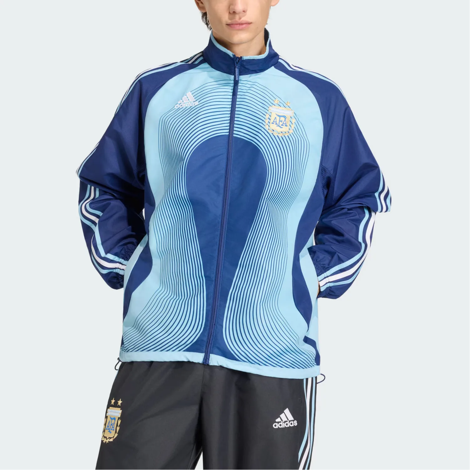 Куртка-топ для трека аргентина away 2006 unisex Adidas, темно-синий/синий/белый — фото 3