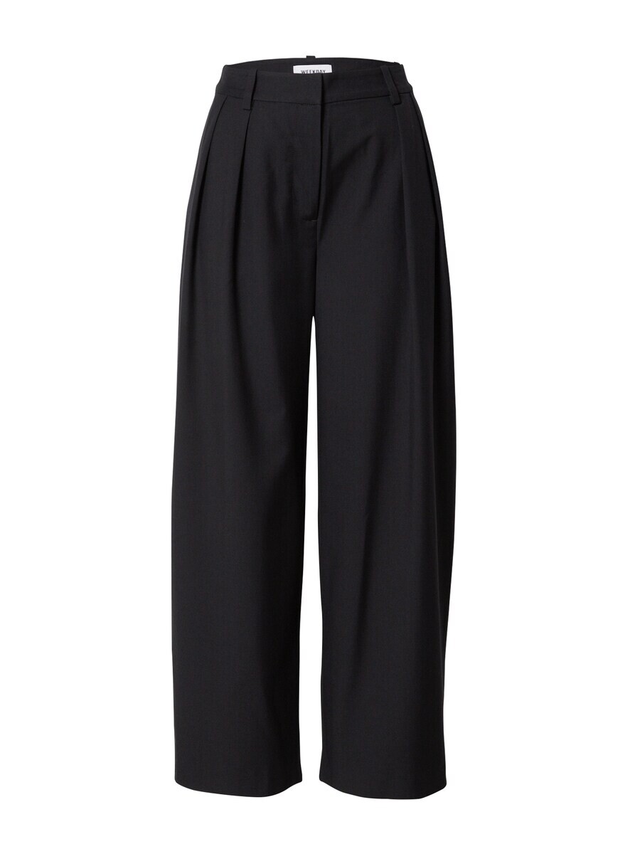 

Брюки со складками спереди WEEKDAY Wide leg Pleat-Front Pants Hazel, черный