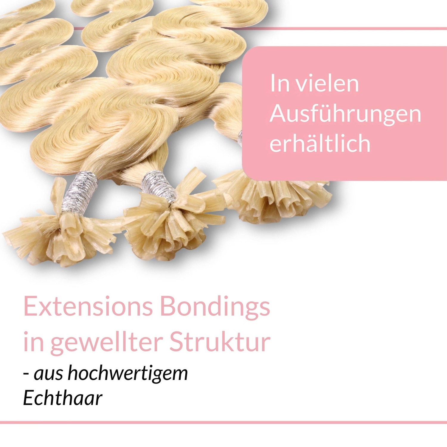 Накладные волосы bonding extensions echthaar #9/0 lichtblond 0.5g Hair2Heart, 60cm, количество 25 шт. — фото 3