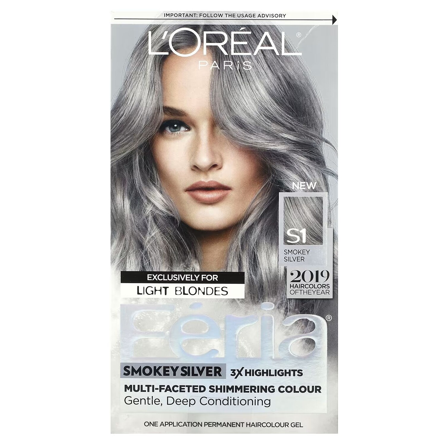 

Feria, Многогранный мерцающий цвет, S1 дымчато-серебристый, 1 применение L'Oréal