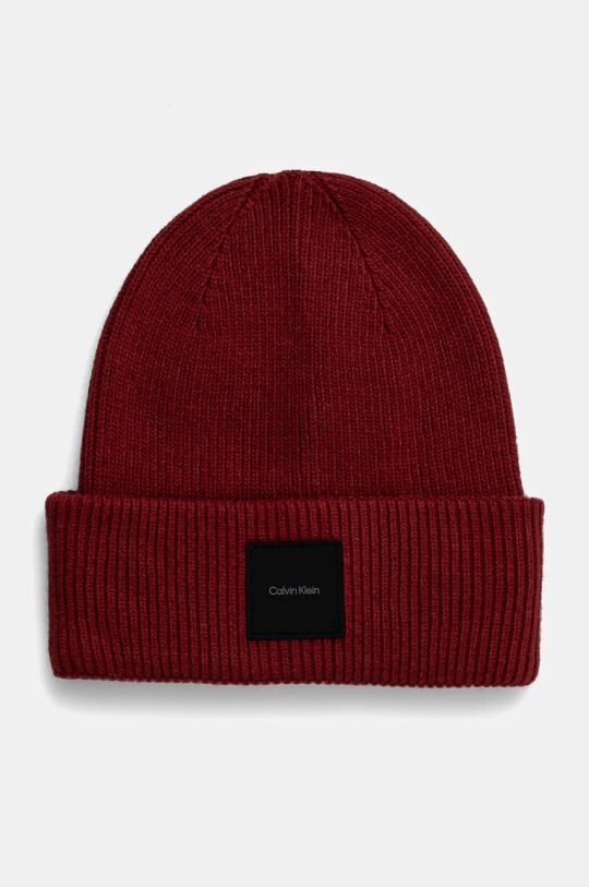 

Шапка из смесовой шерсти Calvin Klein, красный