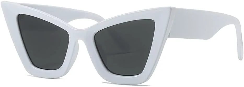 

Модные солнцезащитные очки большого размера «кошачий глаз» для женщин, винтажные градиентные очки с защитой от УФ-излучения UV400 для мужчин WNCKSQ, White Grey