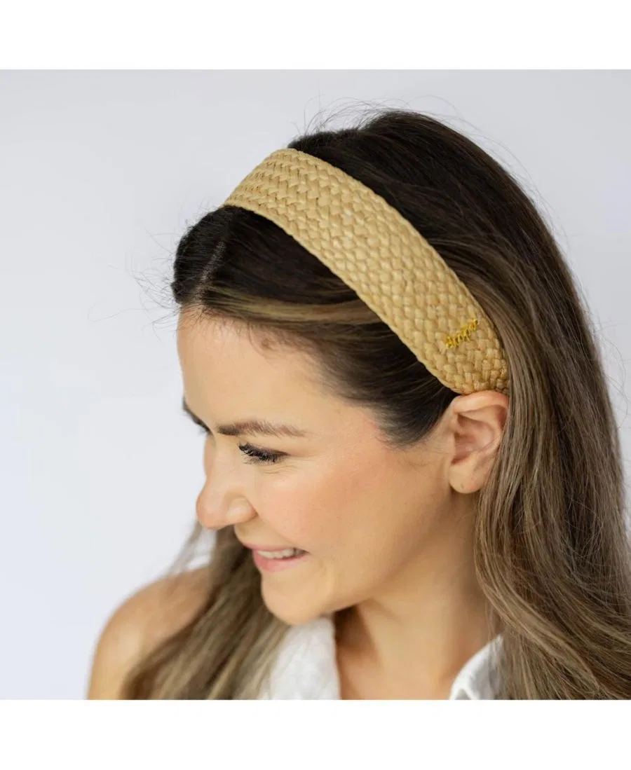 Женская широкая плетеная повязка на голову Headbands Of Hope, коричневый — фото 3