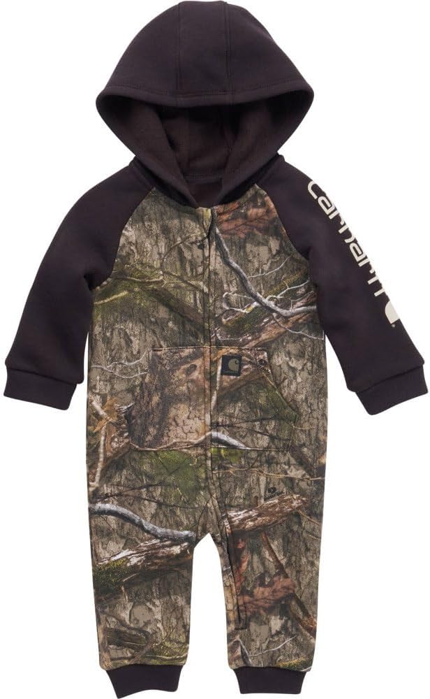 

Carhartt детский CM8768 комбинезон с длинным рукавом и молнией спереди камуфляж - для мальчиков, Mossy Oak Dna Camo Print