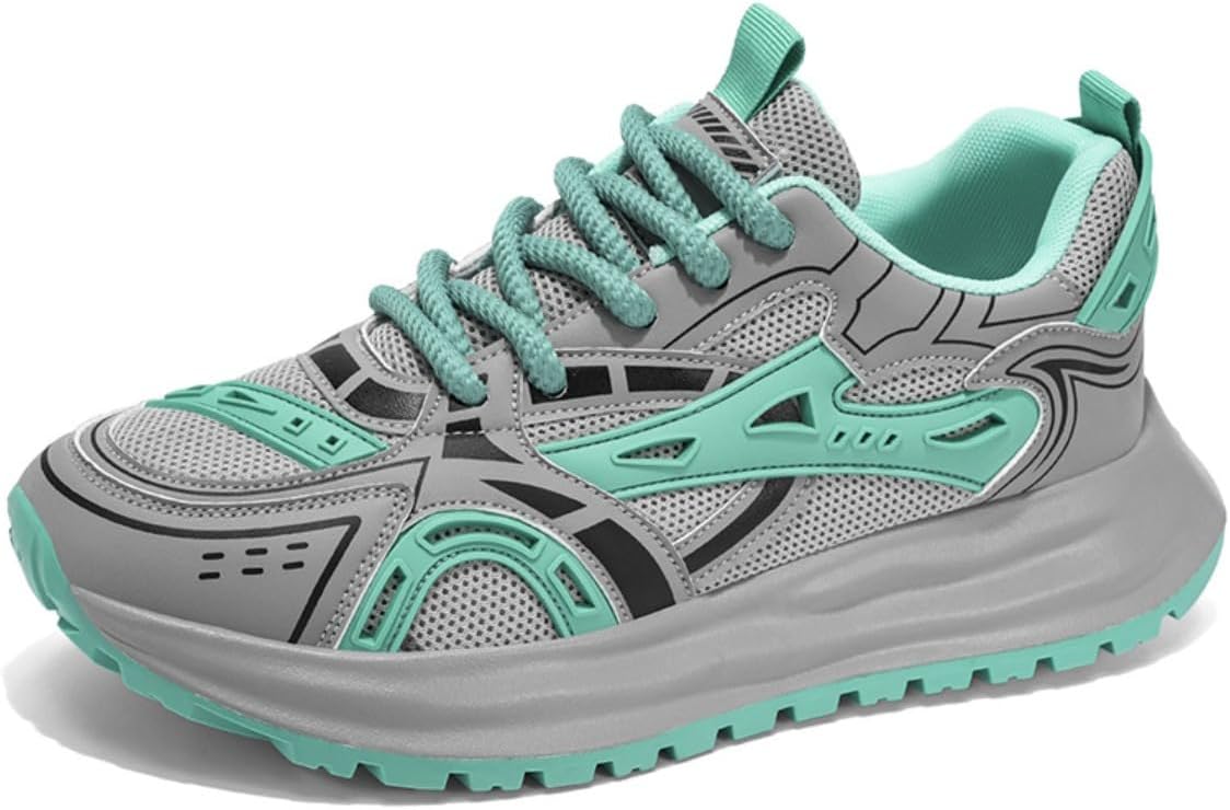 

Модные дышащие беговые кроссовки для мужчин, легкая спортивная обувь для улицы с амортизирующей подошвой и футуристичным цветовым дизайном Ctkvbmeoi, зеленый