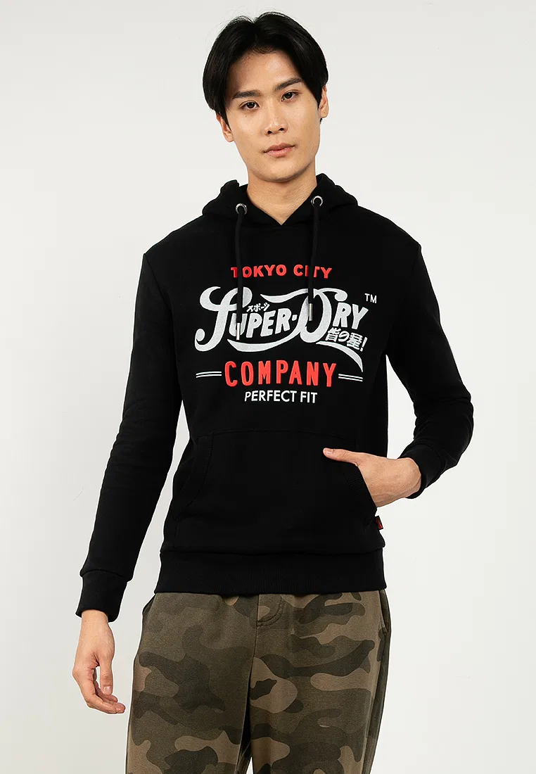 Худи Script, Perfect Fit Superdry, черный