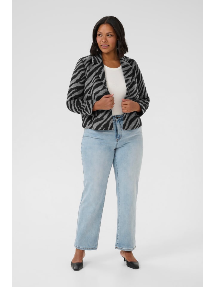 

KAFFE curve Куртка свободного кроя KCTori в черно-сером цвете Animal