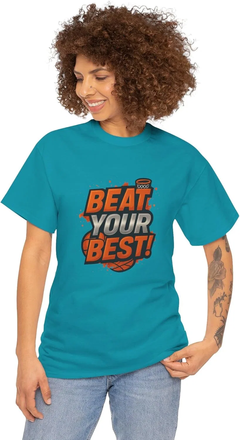 Футболка Beat Your Best, Unisex Heavy Cotton Tee, Tropical Blue — фото 2