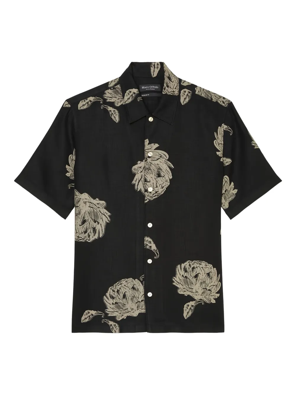 

Рубашка с короткими рукавами и цветочным принтом Marc O'Polo, черный