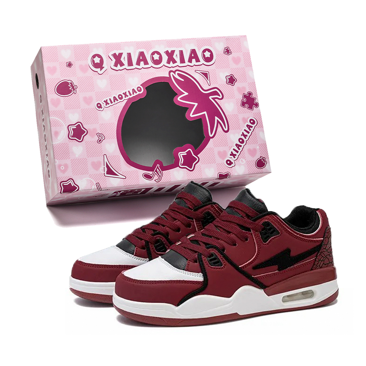 

Circle small Антискользящие износостойкие легкие дышащие лоу-топы для скейтбординга унисекс в коробке - бордовые, цвет Burgundy