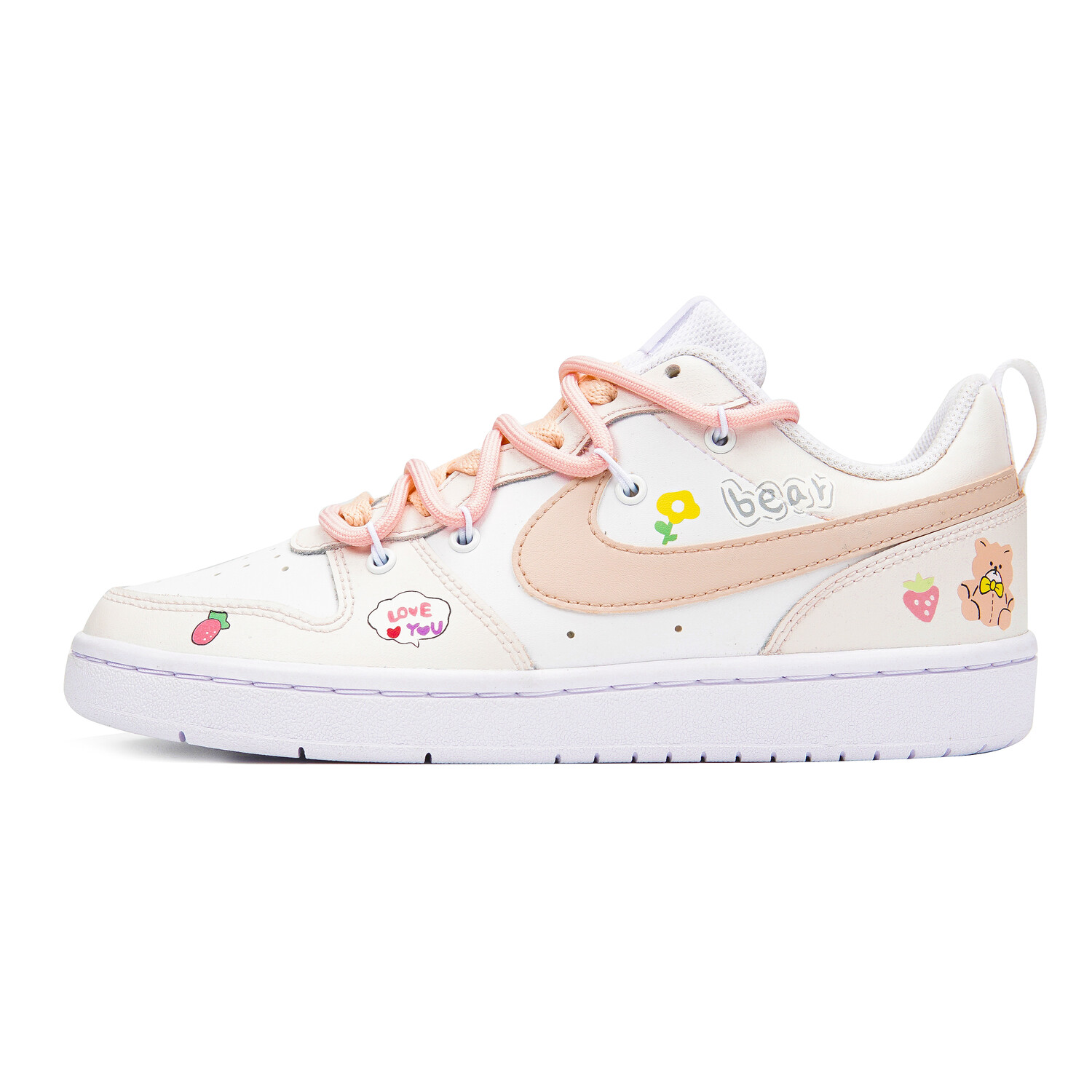 

Кроссовки Nike Court Borough Series Skateboard Shoes Women's Low-Top White Coffee