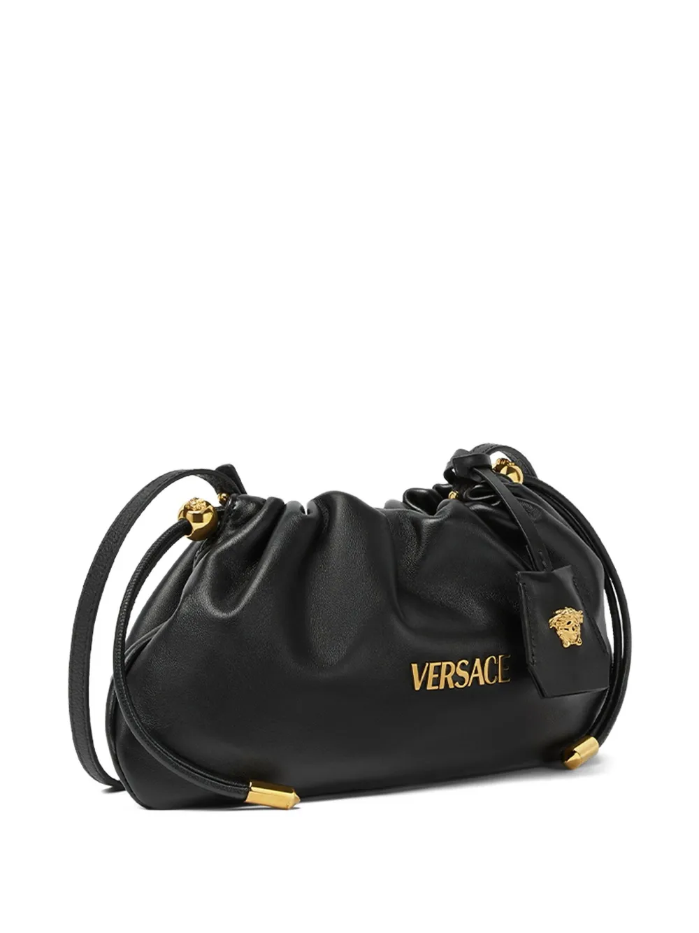Маленькая сумка-клатч с завязкой на бирке VERSACE, черный — фото 2
