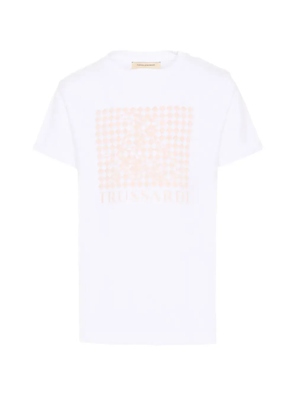 Футболка в клетку с логотипом Trussardi Junior, белый
