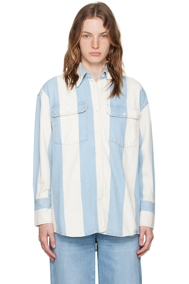 

Джимовая рубашка 'The borrowed shirt' Frame, мультиколор
