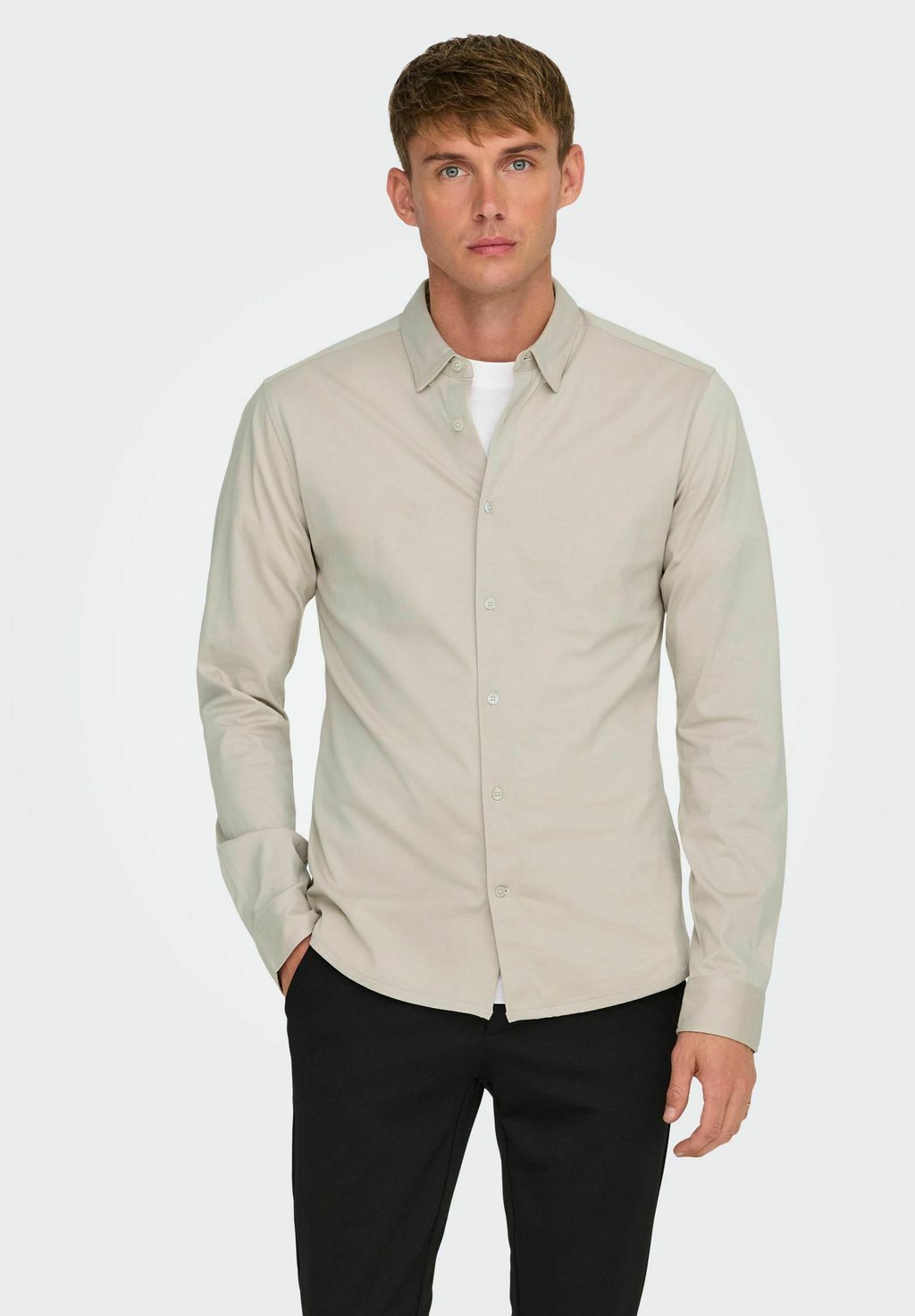 

Классическая рубашка ROBIN STRETCH NOOS Only & Sons, светло-серый