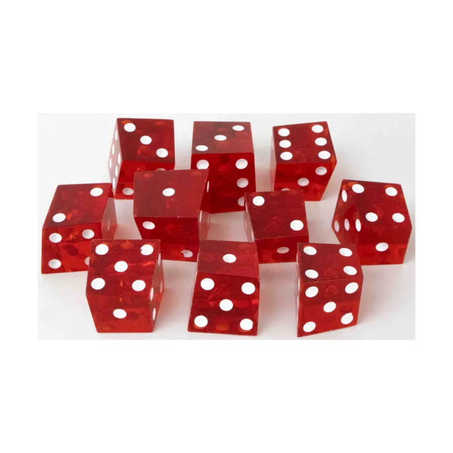 

d6 Кривые игральные кости, красные с белым (10), Dice - Symbols, Functional & Unique Dice