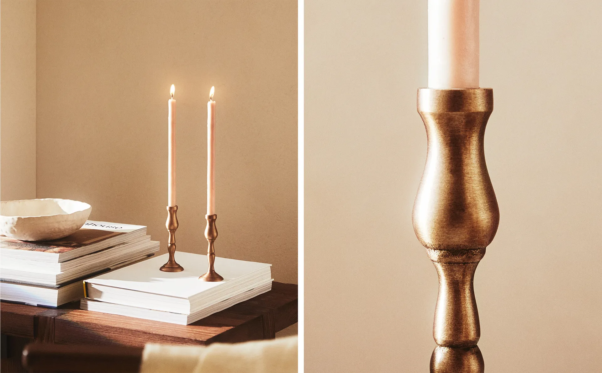 

Тонкий золотой подсвечник Zara Home, золотой
