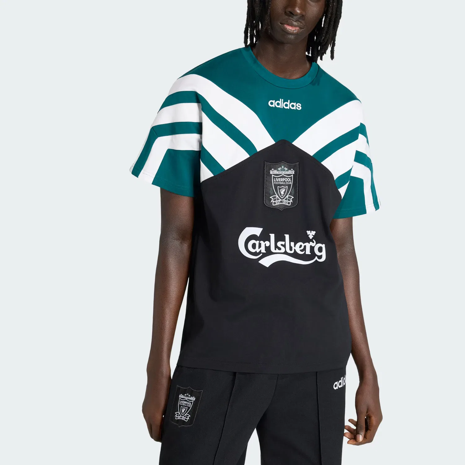 Футболка Liverpool FC мужская Adidas, Black/Wealth Green — фото 3