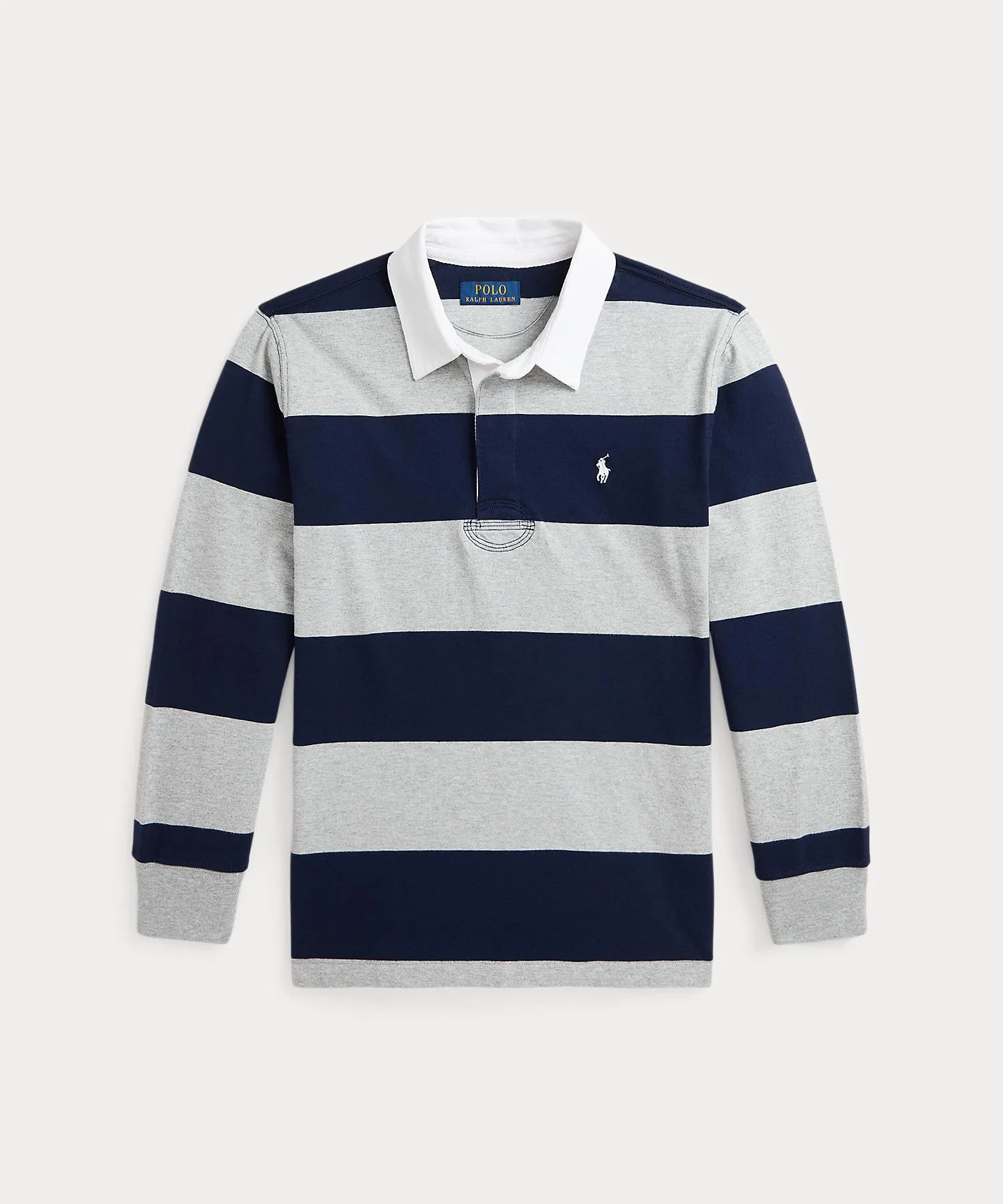 Детская футболка-поло в полоску POLO RALPH LAUREN CHILDRENSWEAR серая
