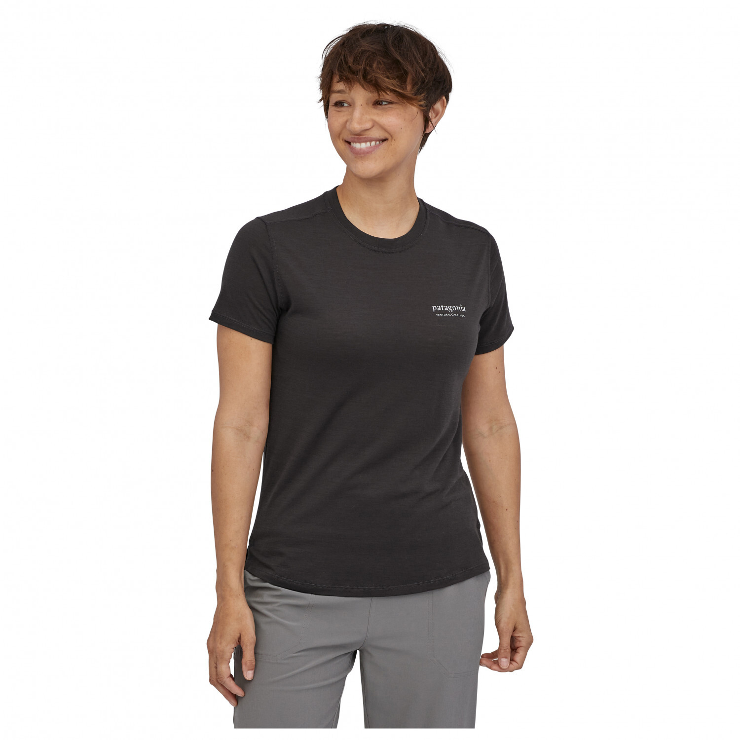 Рубашка из мериноса Patagonia Women's Cap Cool Merino Graphic Shirt, цвет Heritage Header: Black — фото 2