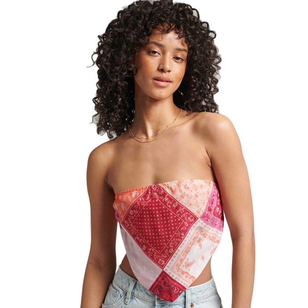 

Топ Superdry Vintage Bandana Off Shoulder, розовый