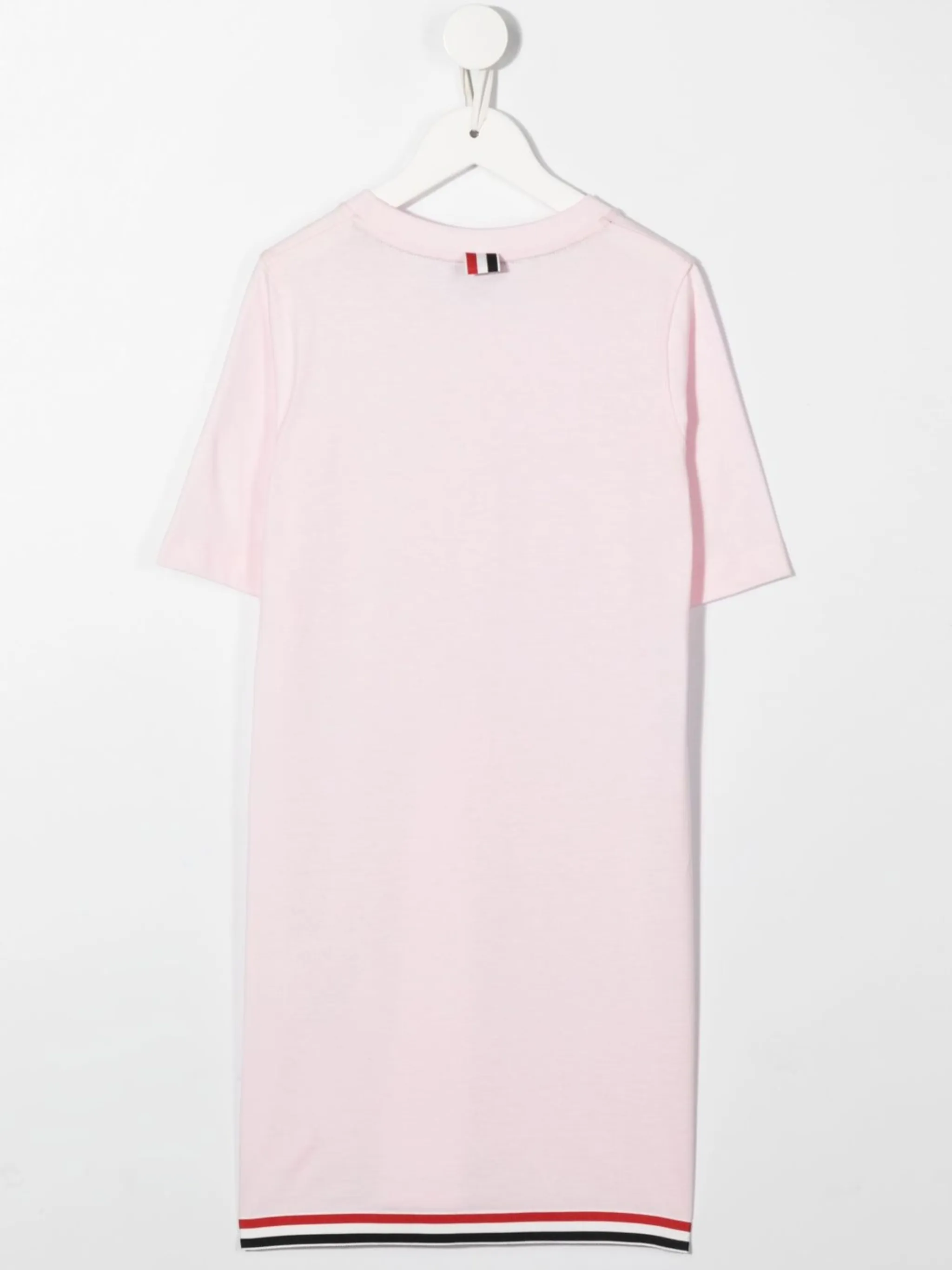 Платье-футболка с отделкой в полоску Thom Browne Kids, розовый — фото 2