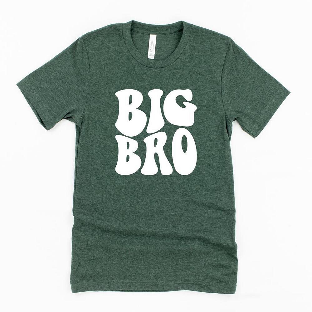 

Волнистая футболка с короткими рукавами и рисунком Big Bro для малышей The Juniper Shop, цвет Heather Forest