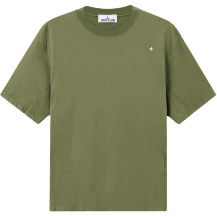 Футболка STELLINA FW25 мужская STONE ISLAND, оливковый зеленый