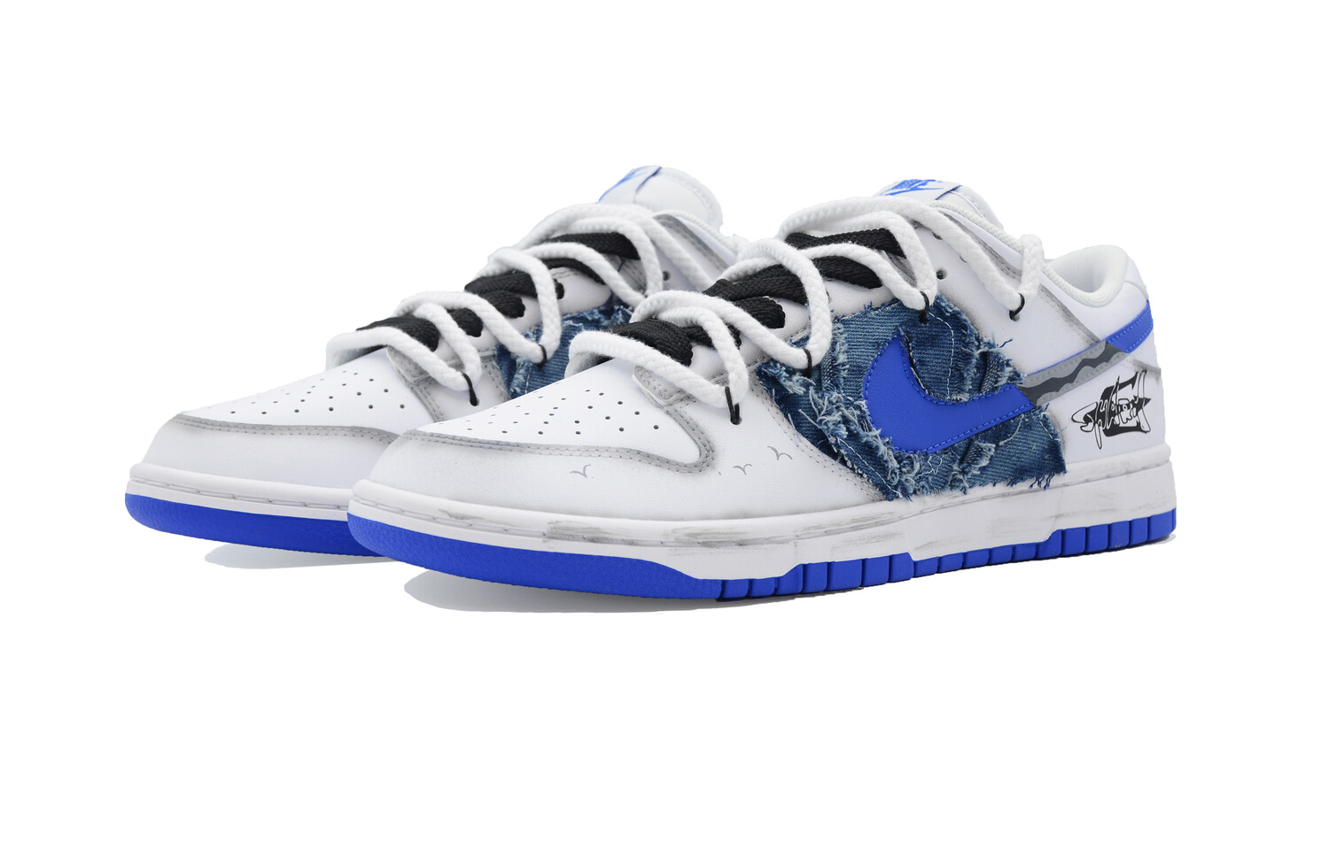 

Кроссовки Nike Dunk Skateboarding Shoes Men Low-top Blue, белый