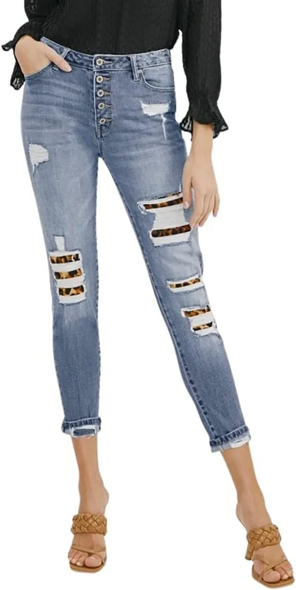 

Женские джинсы Kan Can High Rise Button Fly Super Skinny