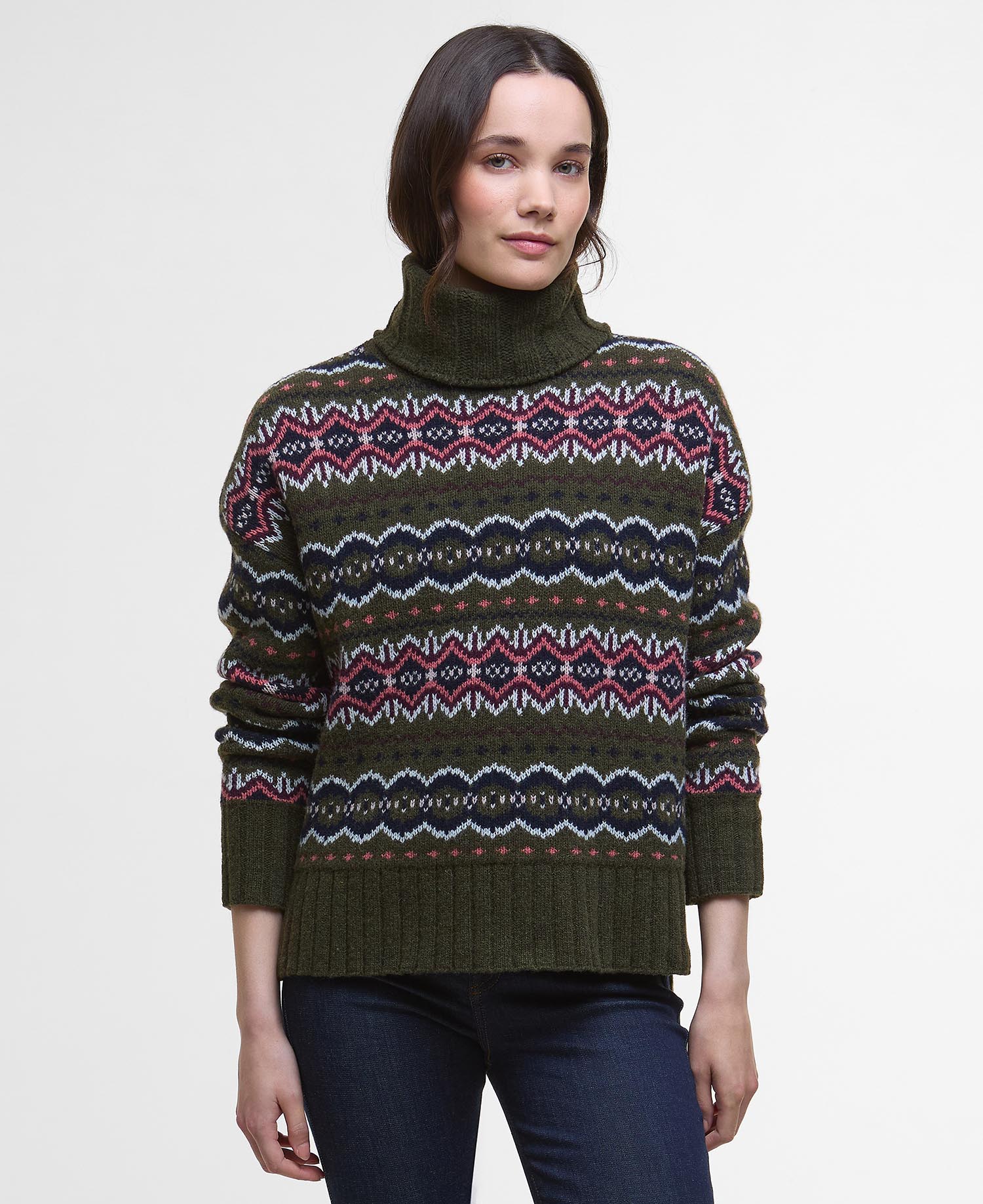 

Джемпер Barbour Helen Fair isle Roll-Neck, Olive Multi