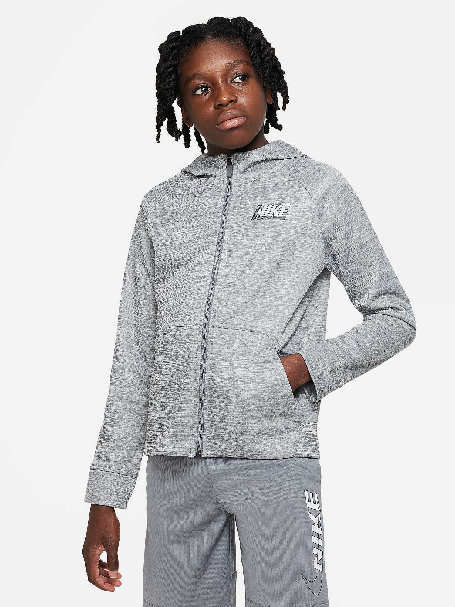 

Толстовка Nike B NK TF HOODIE FZ GFX 1, серый