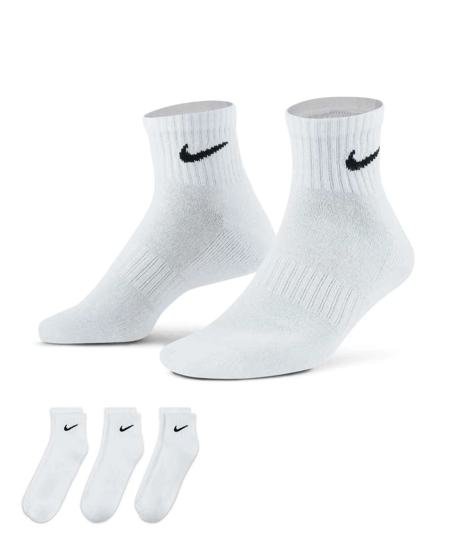Носки для тренировок Nike Everyday Cushioned Training Ankle Socks (3 пары) SX7667-100 белые