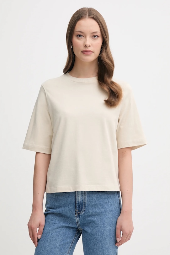 

Хлопковая футболка United Colors Of Benetton, бежевый