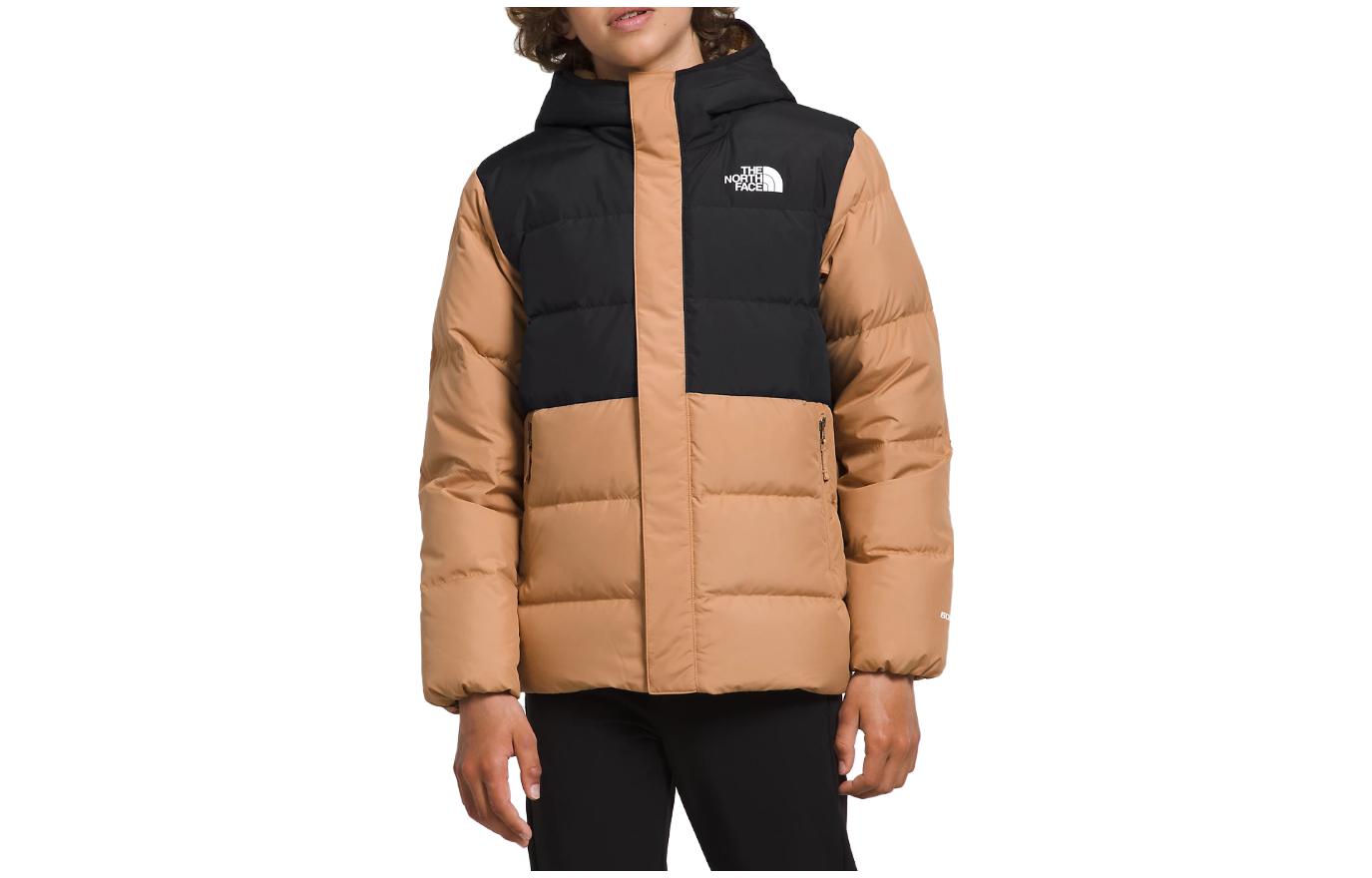 Парка Almond Butter детская THE NORTH FACE, коричневый/черный — фото 3