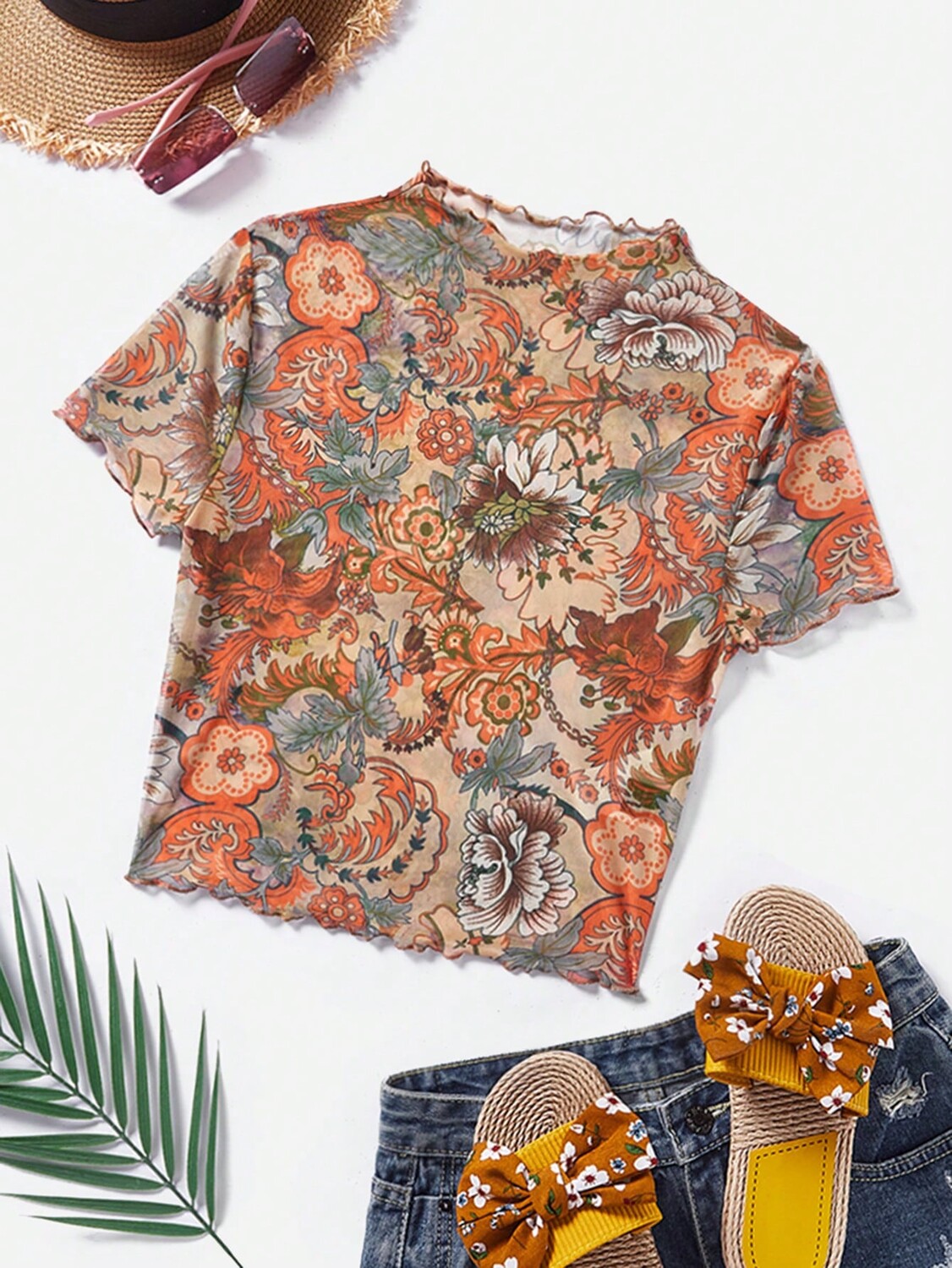 

SHEIN WYWH женский праздничный топ с цветочным принтом, многоцветный