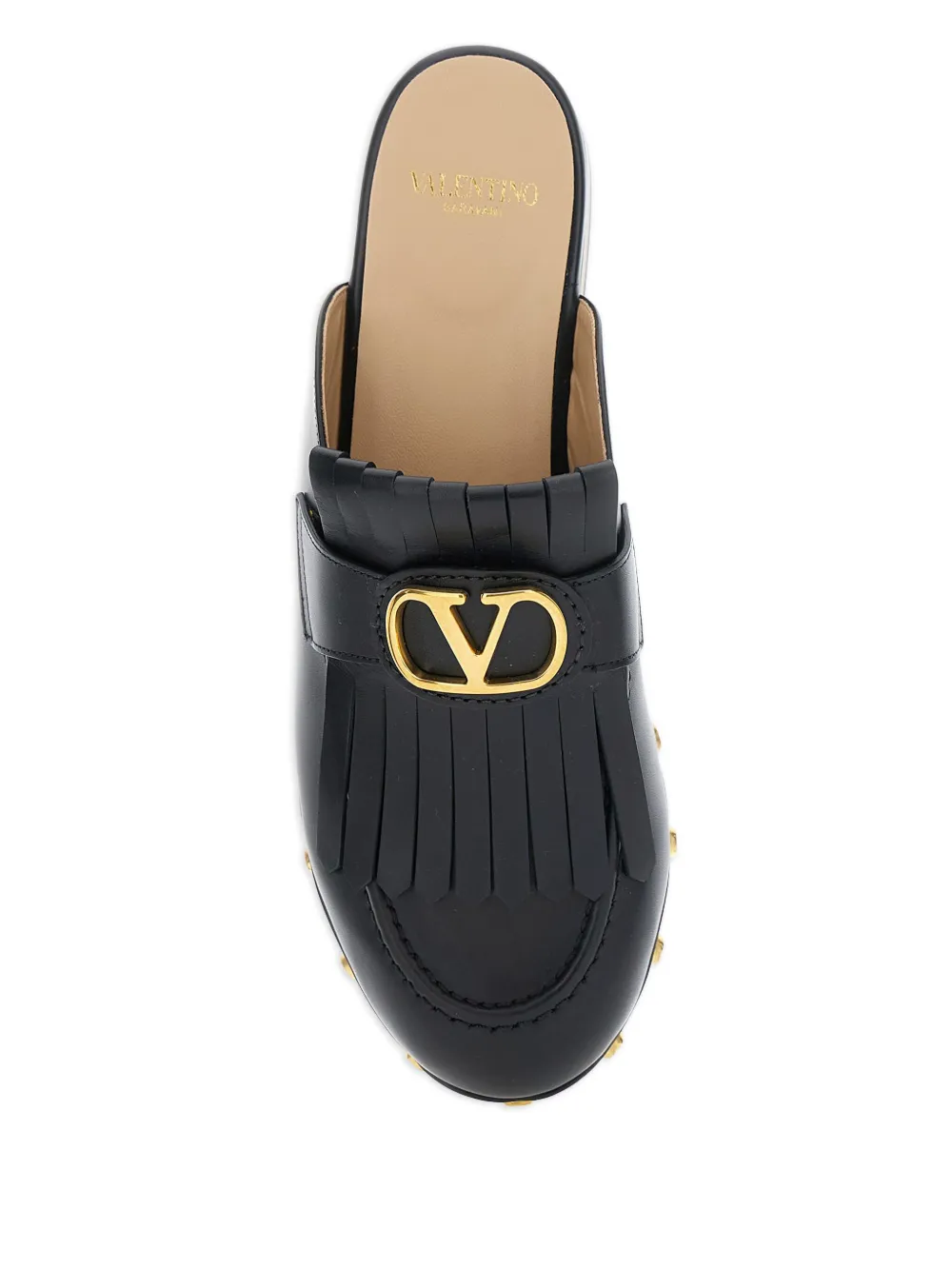 Мюли с бахромой и логотипом VLogo Signature Valentino Garavani, черный — фото 4