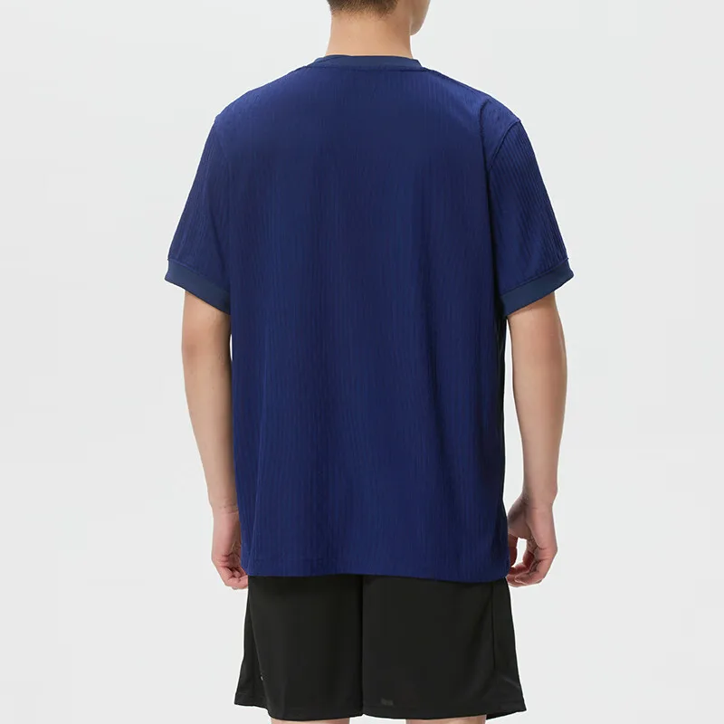 Nike Футболка Swoosh мужская Navy Blue Crew Neck Moderate — фото 4