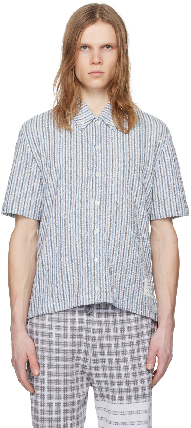 

Рубашка в сине-серую полоску Thom Browne