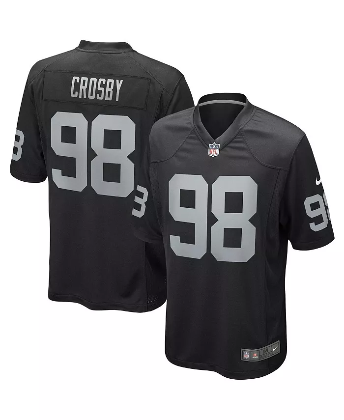 

Мужская альтернативная игровая футболка Maxx Crosby Las Vegas Raiders Nike, черный