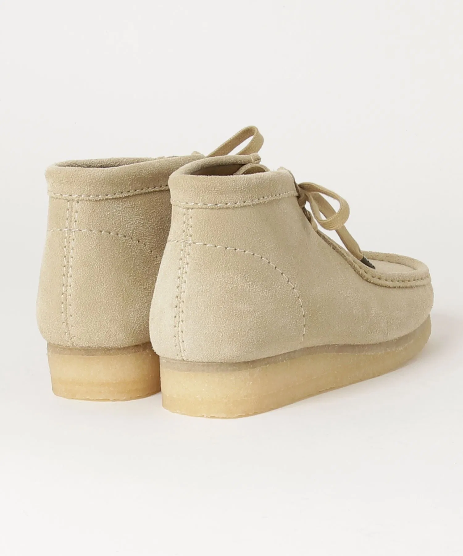 Мужские мокасины Clarks Wallabee Boot бежевые — фото 4