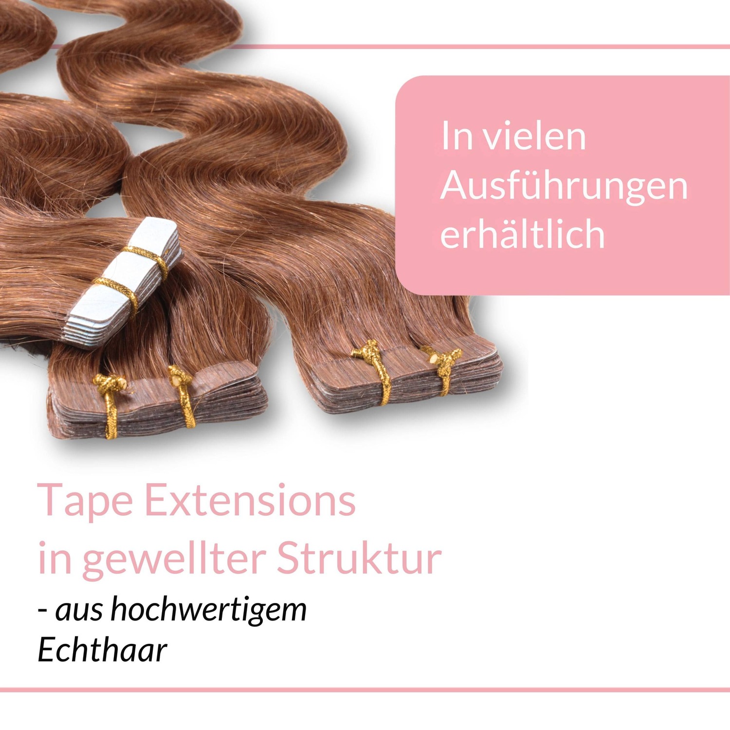Накладные волосы tape extensions echthaar #8/03 hellblond natur-gold Hair2Heart, 40cm, количество 10 шт. — фото 3