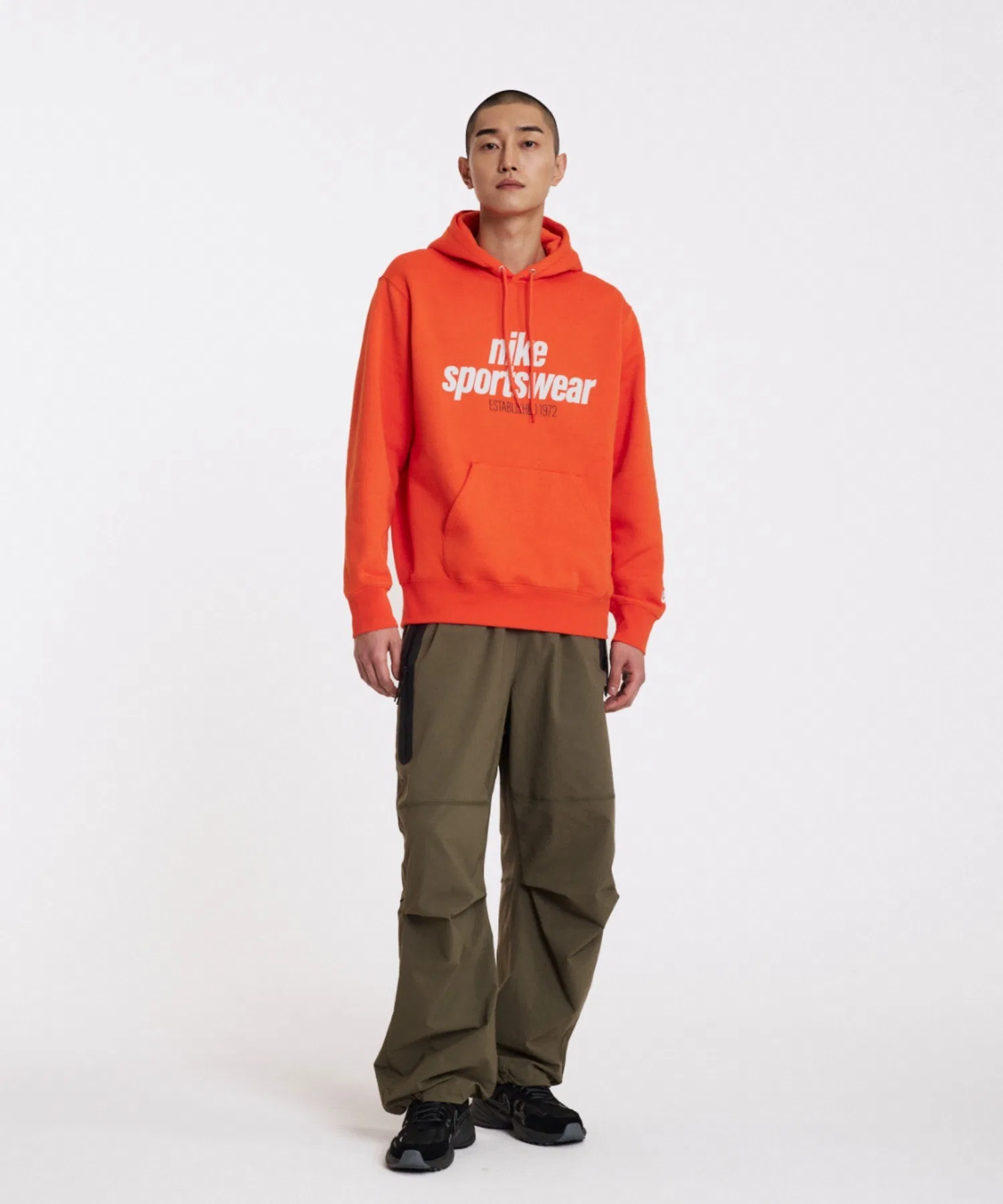 《В наличии комплект》 Мужская флисовая толстовка Nike Club HJ2160-819, ярко-оранжевого цвета — фото 3