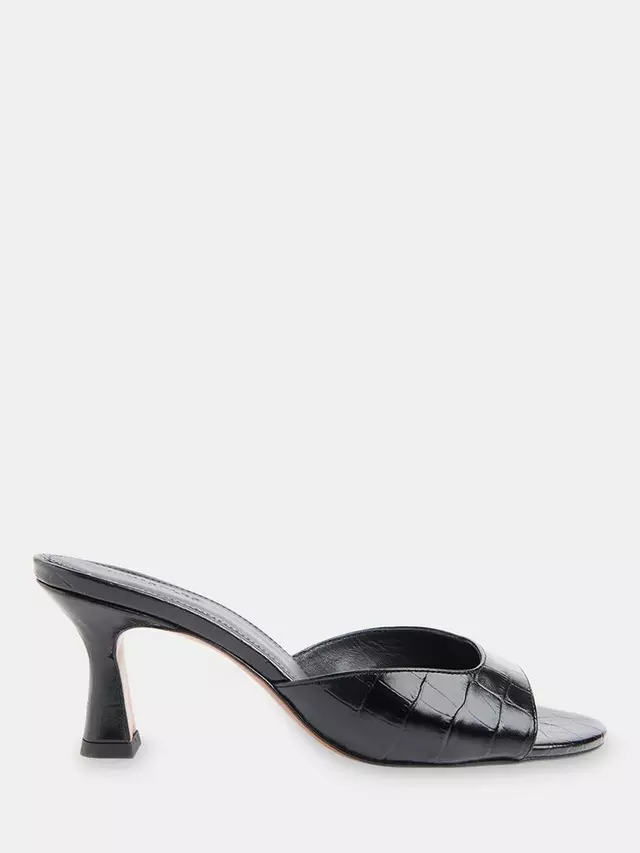 

Мюли Whistles Pia Leather Croc Effect Slip-On Heeled, черный