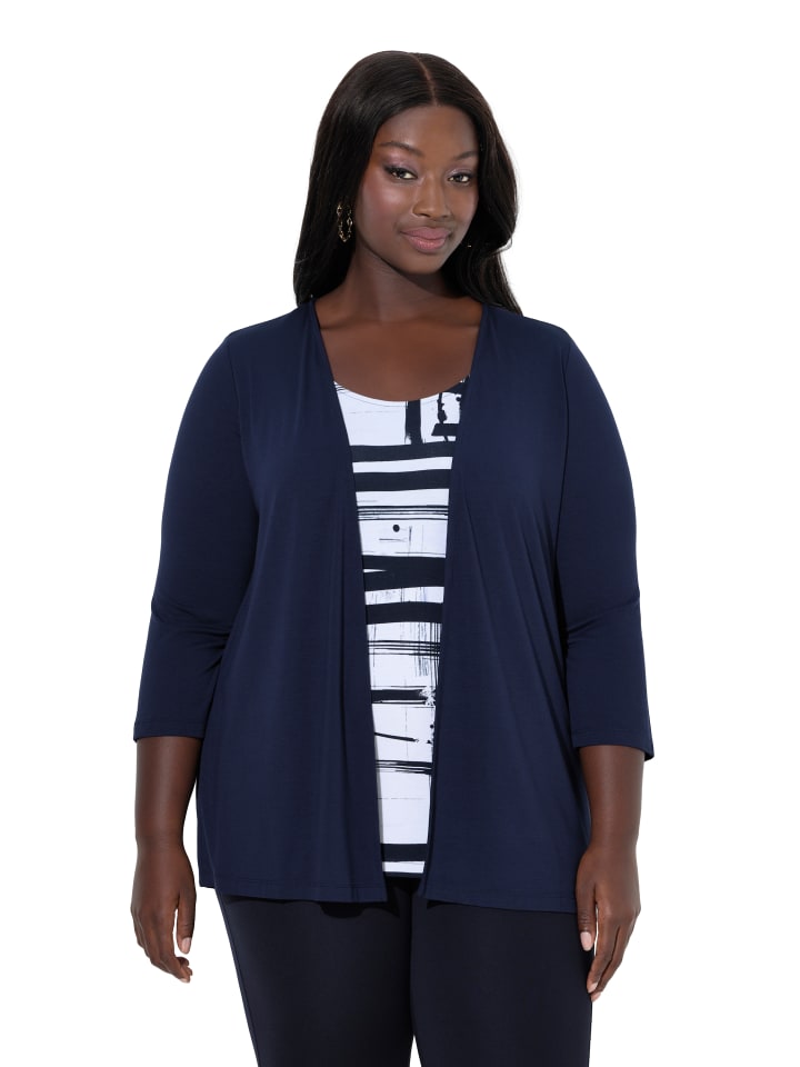 

Ulla Popken Темно-синяя футболка, Синий, Ulla Popken Темно-синяя футболка