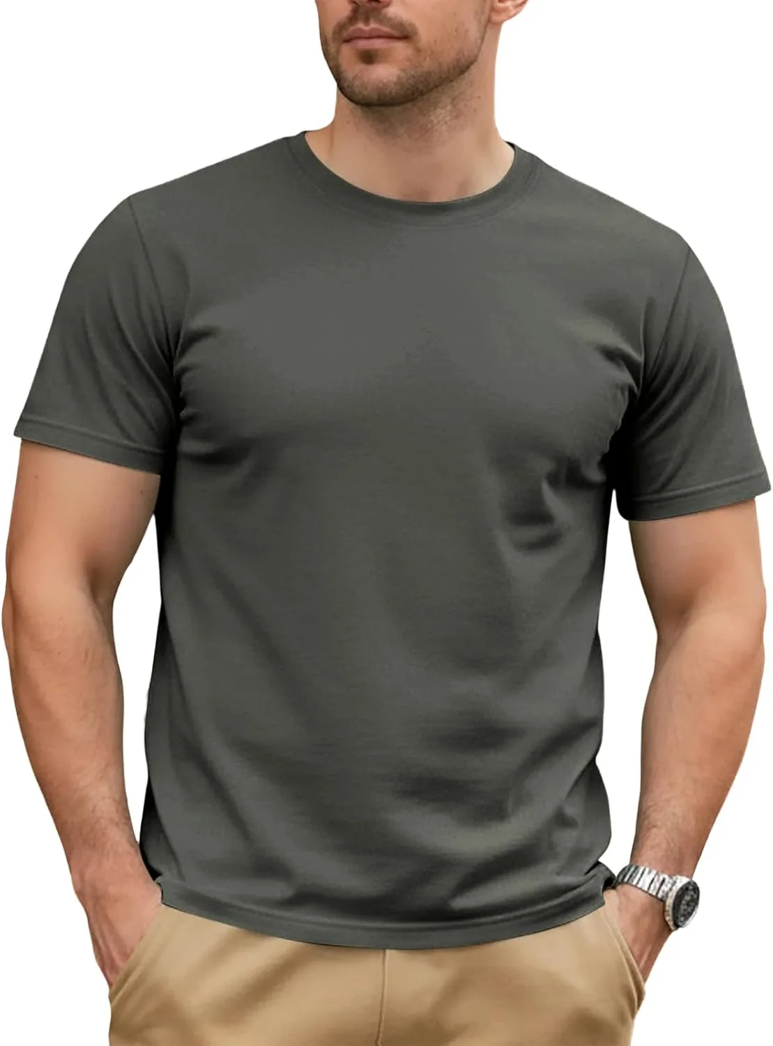 

Мужская футболка с коротким рукавом и карманом RODYETQQ