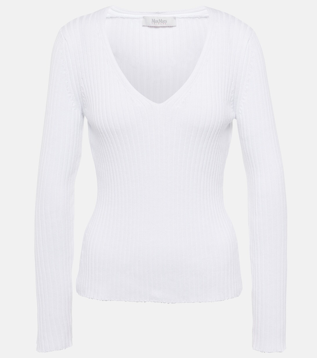 

Свитер в рубчик leisure calcio Max Mara, белый